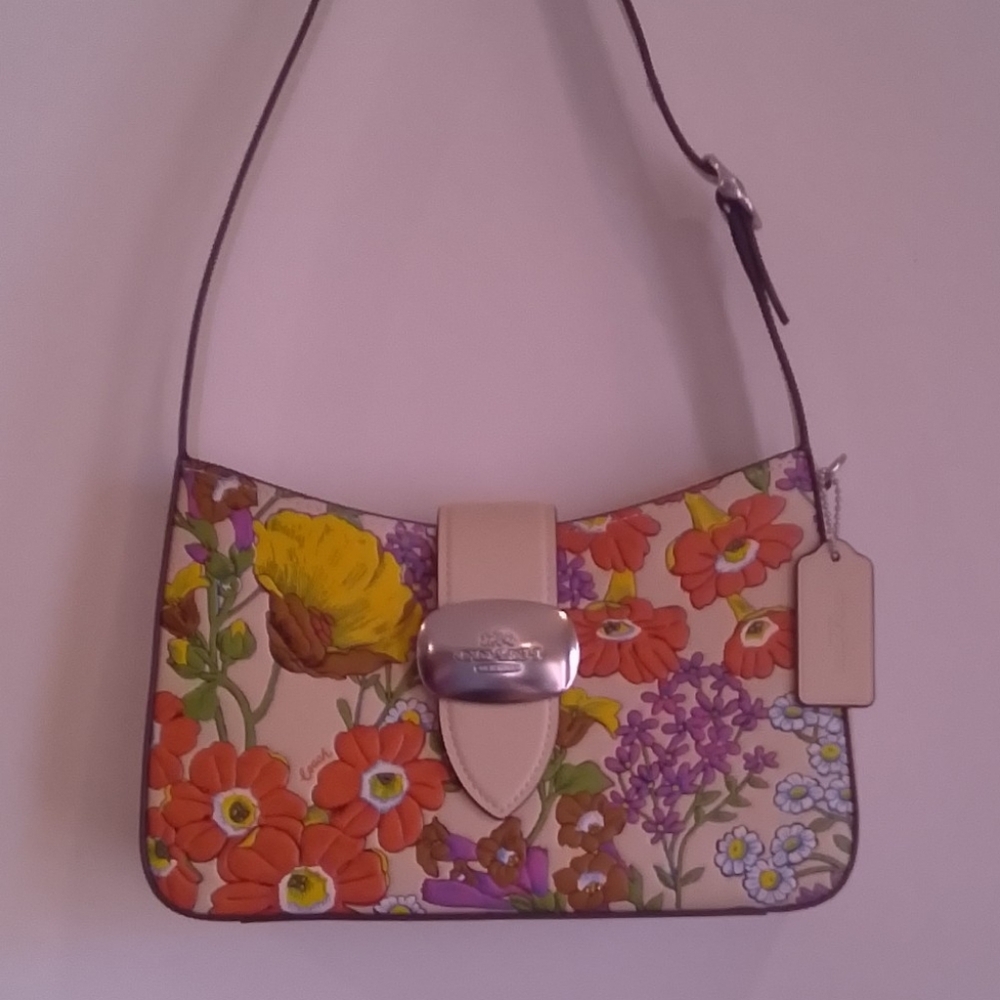 Coach Eliza Floral-Print Pink Shoulder Bag
